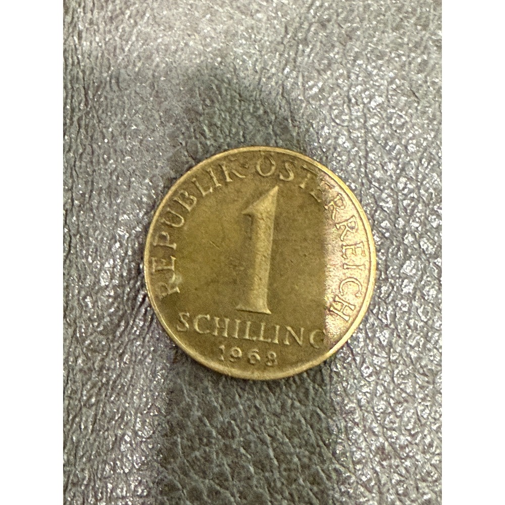 1968 Austria 1 Schilling Coin Republik Osterreich Edelweiss Aluminum Vintage